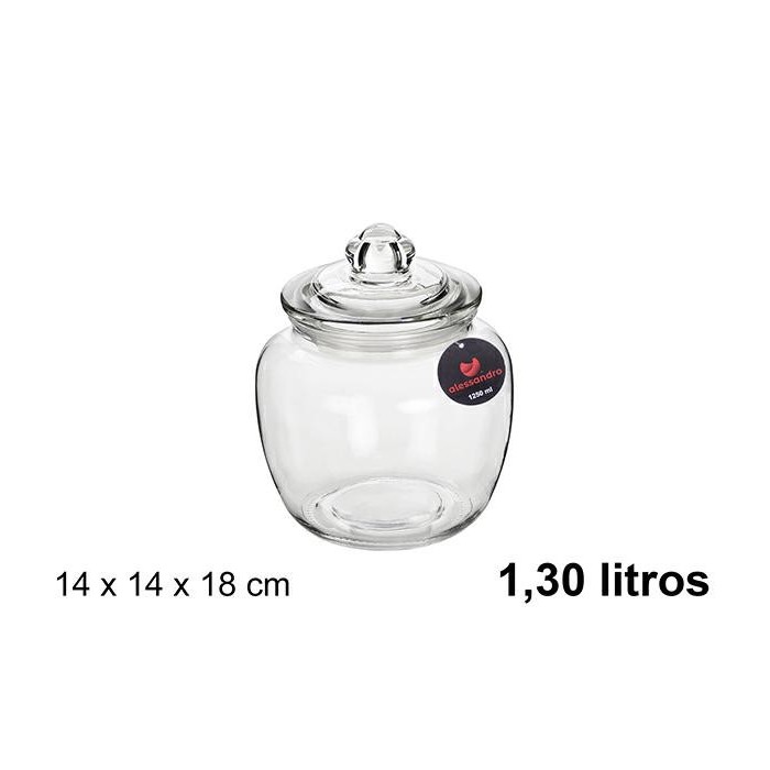 BARATTOLO ERMETICO VETRO 14X14X18